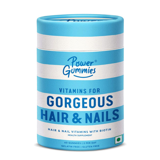Power Gummies Hair & Nail Vitamins with Biotin & A to E Vitamins 60 Gummies