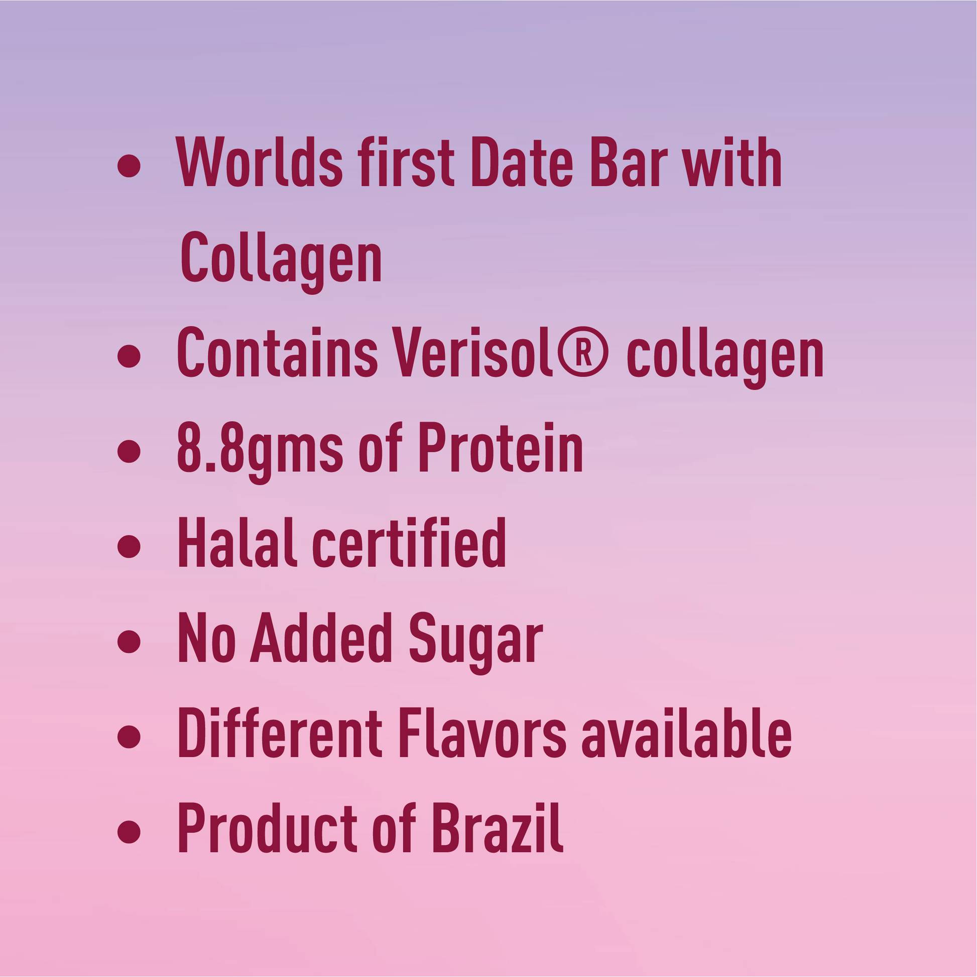 Dates bar with Collagen Dark Chocolate Flavor